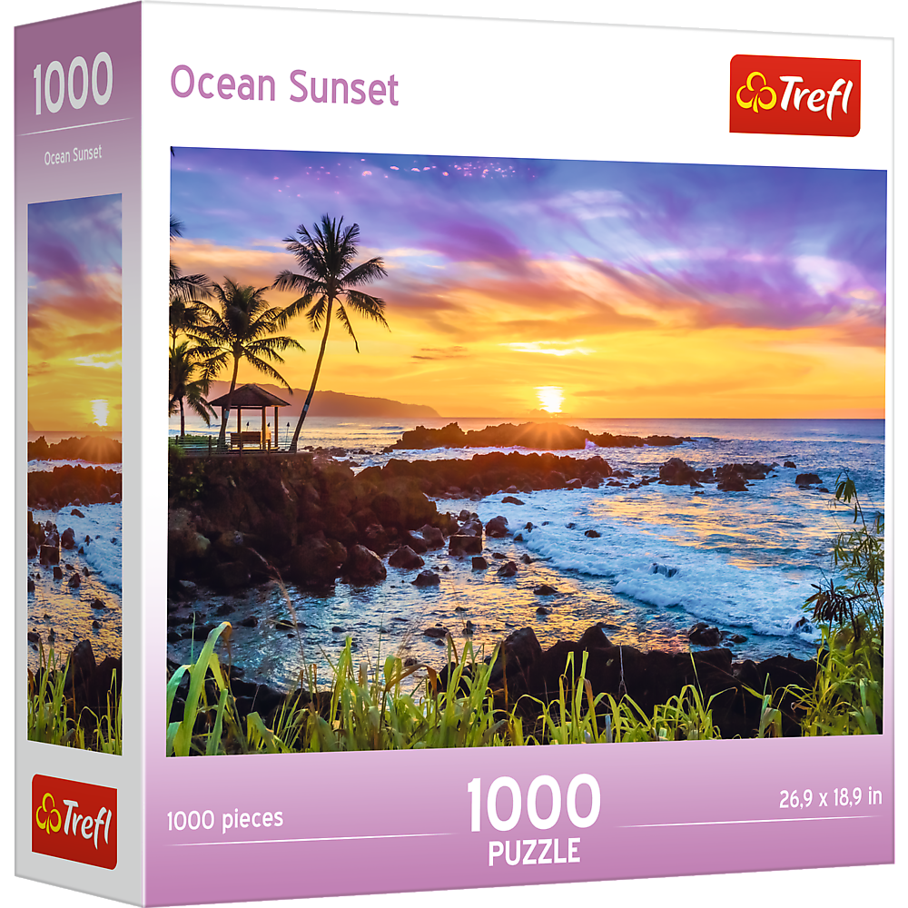 Red 1000 Piece Puzzle - Ocean Sunset