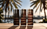 American Flag Wood Edition 20oz Tumbler (with Straw)
