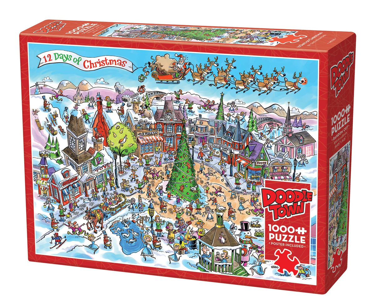 DoodleTown: 12 Days of Christmas 1000pc puzzle