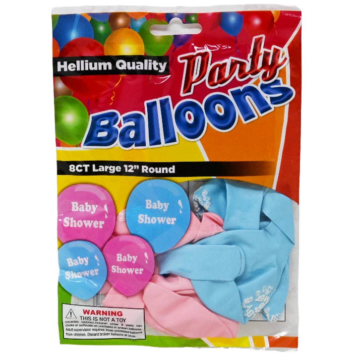 8ct HELIUM QUALITY BABY SHOWER PARTY BALLOONS