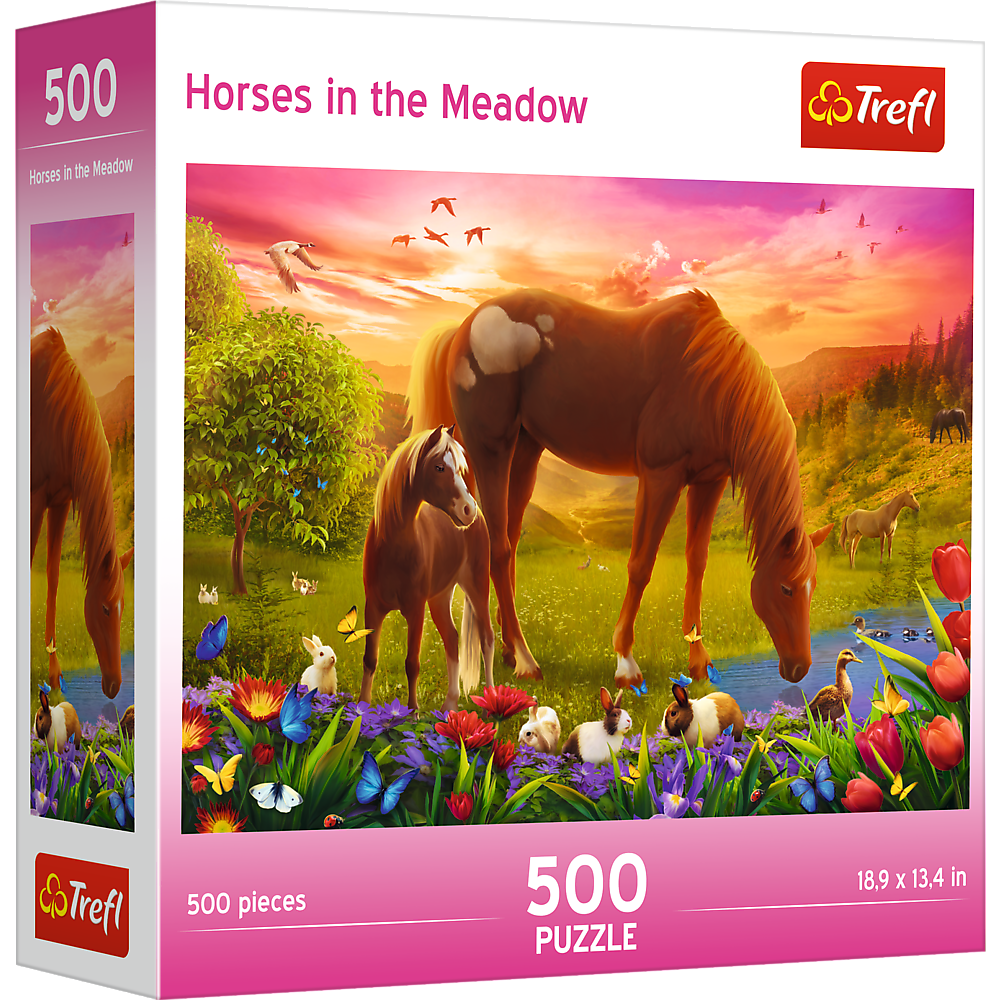 500 Piece Jigsaw Puzzle - Family of Horses