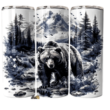 Bear Crossing Creek Tumbler 20oz – Insulated Stainless Steel Cup with Lid and Straw