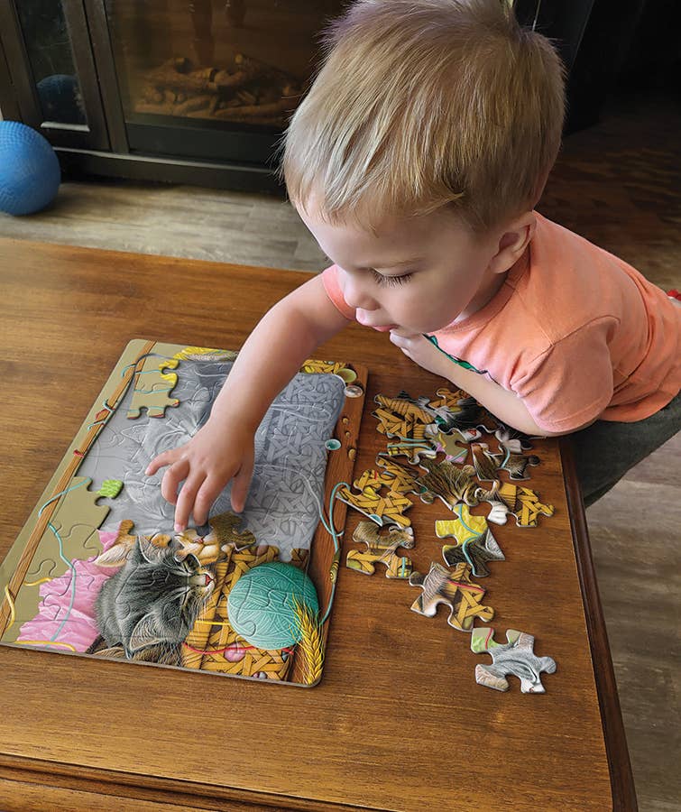 Kittens in Basket (tray) 35pc puzzle