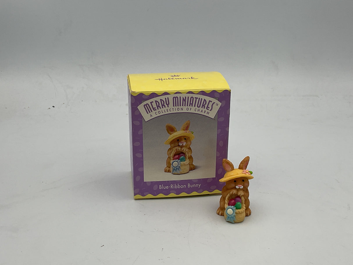 Merry Miniatures Blue-Ribbon Bunny Ornament