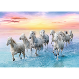 Red 500 Piece Puzzle - Galloping white horses