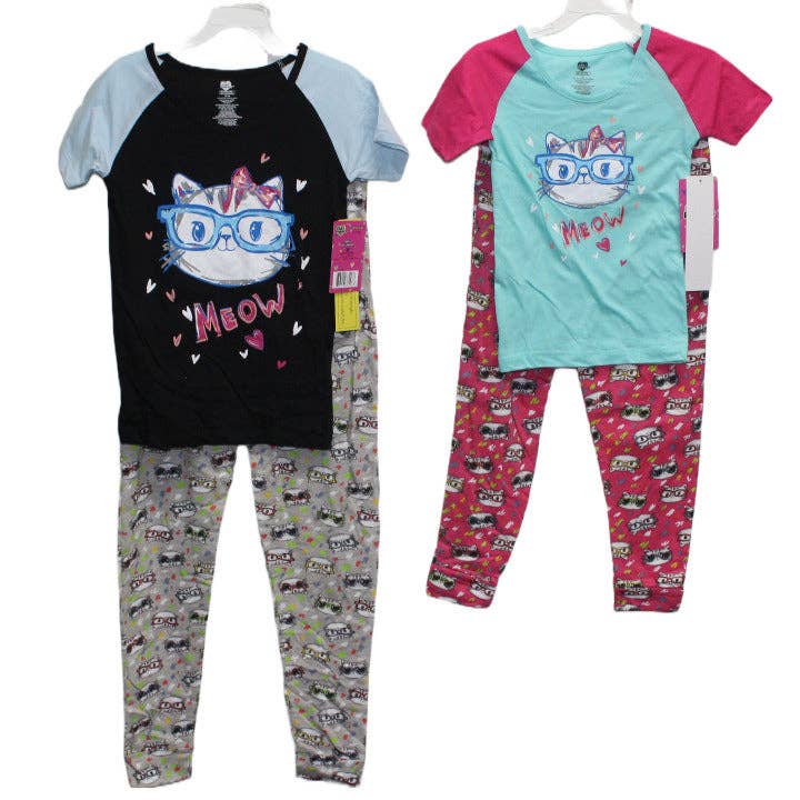 2pc "MEOW" GIRLS SLEEP SET (2 ASST PRINTS -SIZE: 4/5,6/7,...