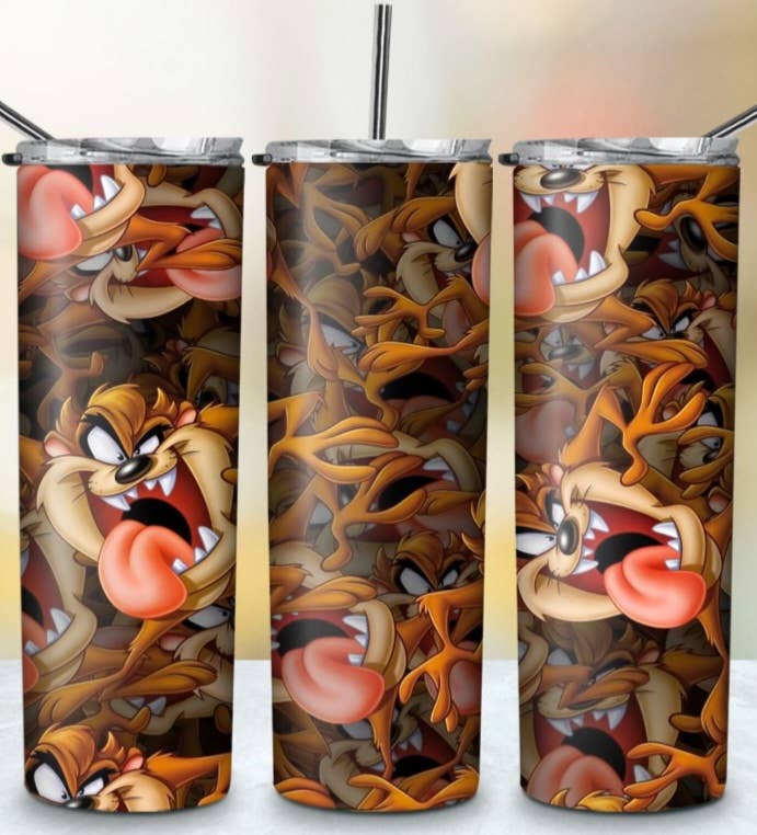 Cartoon Character Taz Speedy Devil 20oz Skinny Tumbler
