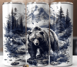 Bear Crossing Creek Tumbler 20oz – Insulated Stainless Steel Cup with Lid and Straw