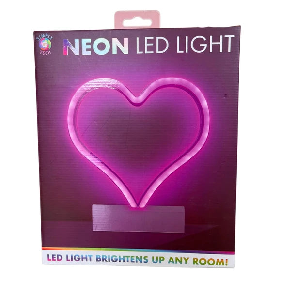 Heart Shaped Neon LED Lamp with On/Off Switch