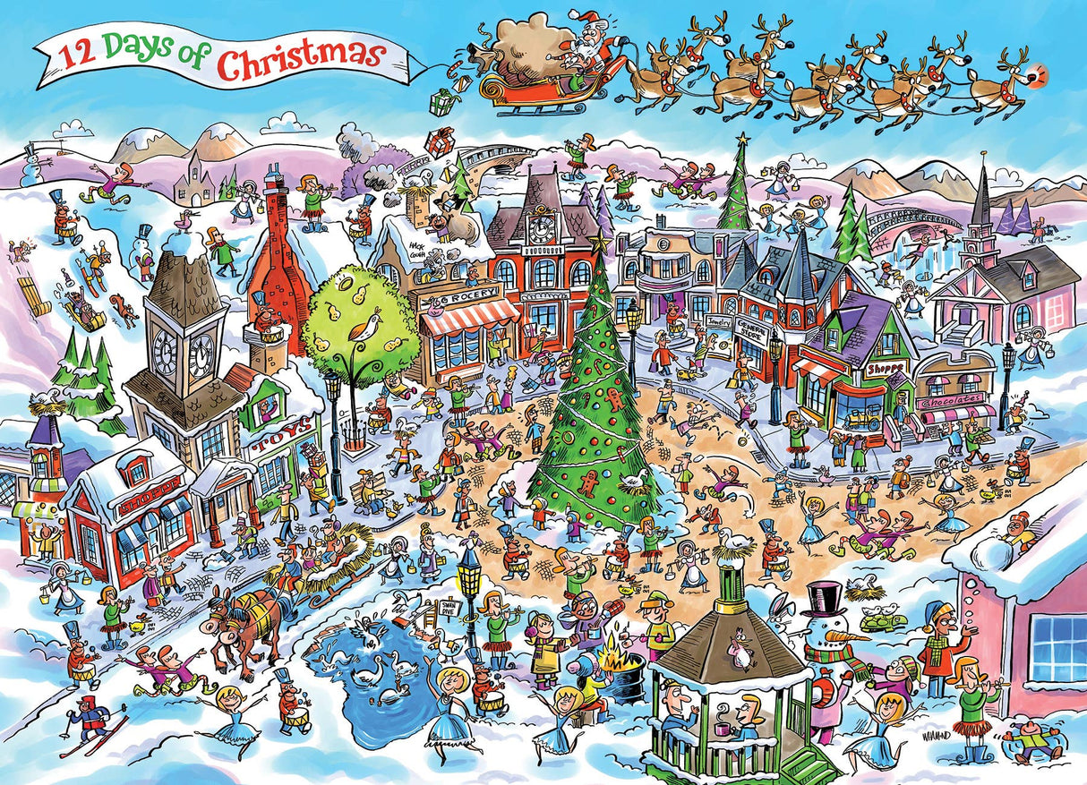 DoodleTown: 12 Days of Christmas 1000pc puzzle