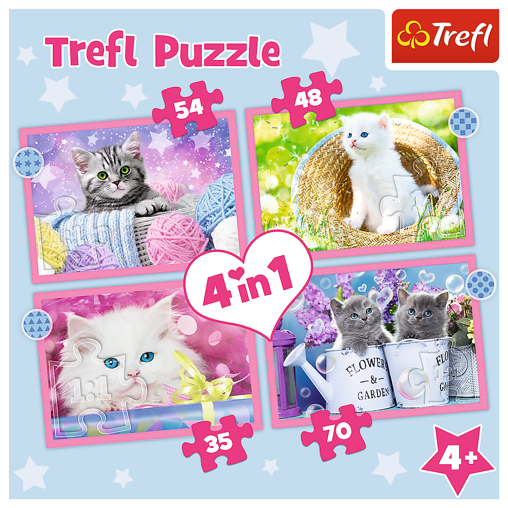 Preschool 4 in 1 Puzzle - Fun cats