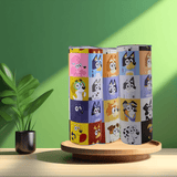 Bluey Tumbler – Family Fun Pup Collage 20oz Tumbler with Straw