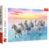 Red 500 Piece Puzzle - Galloping white horses