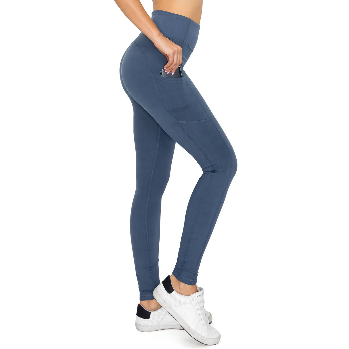 High Waist Activewear Leggings - Side Pockets
