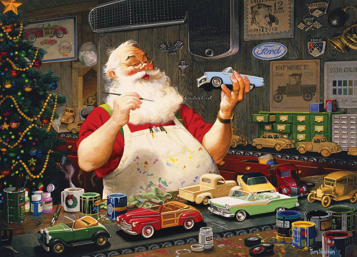 Santa Painting Cars 1000pc puzzle