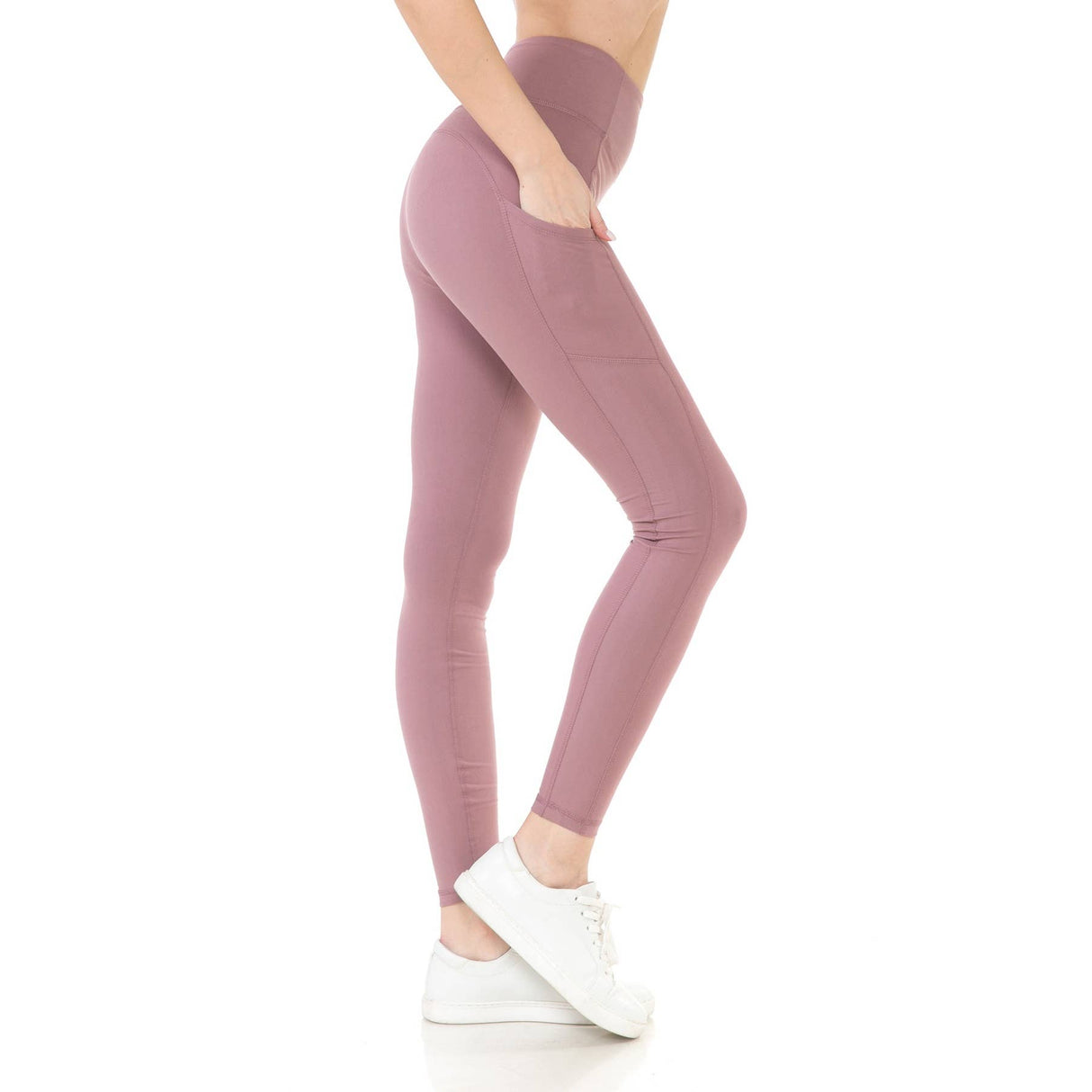 High Waist Activewear Leggings - Side Pockets