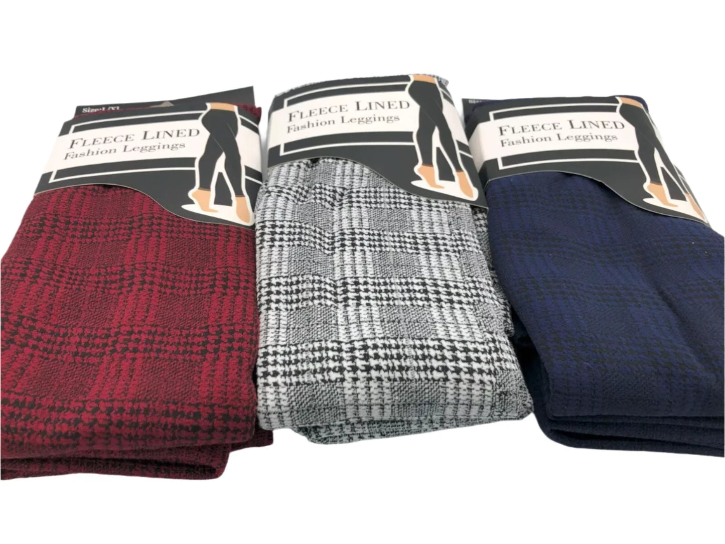 Fleece Lined Ladies Plaid Leggings