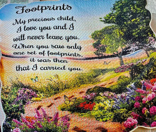 Footprints Sunset Quilted Throw 60" X 50"