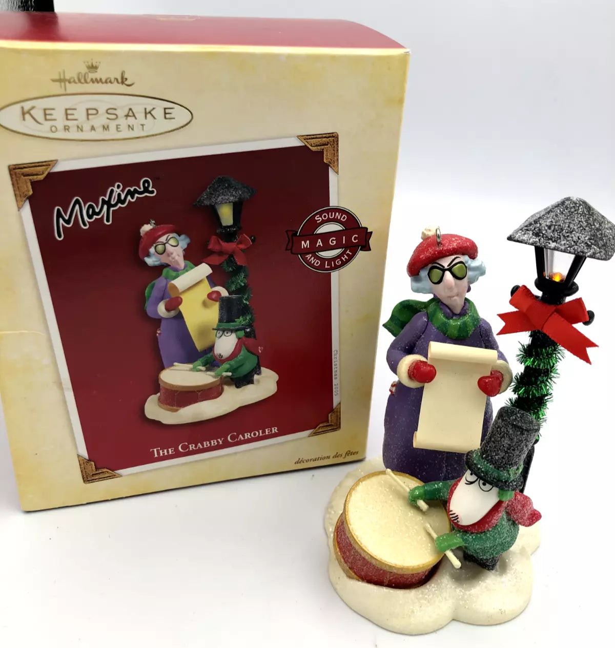 Maxine The Crabby Caroler Hallmark Keepsake Ornament Talking Lighted Works (Tested)