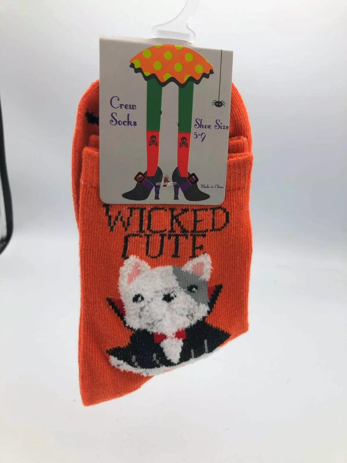 Halloween No Show & Crew Socks Size 9-11