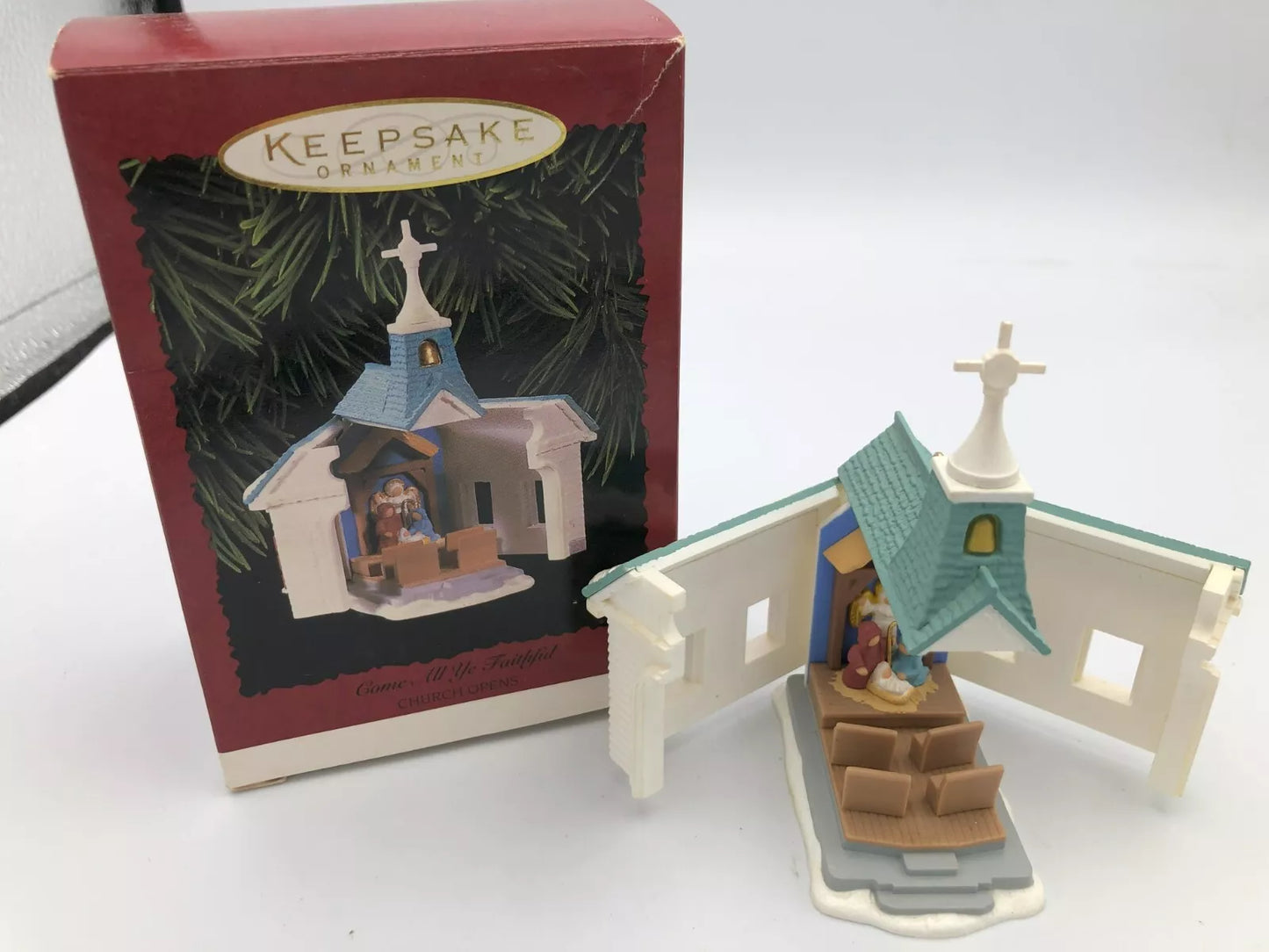 Hallmark Keepsake Ornament Come All Ye Faithful Church Opens 1996 Collectors