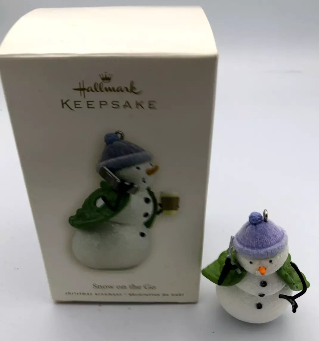 Hallmark Christmas Ornament Keepsake Snowman Snow On The Go