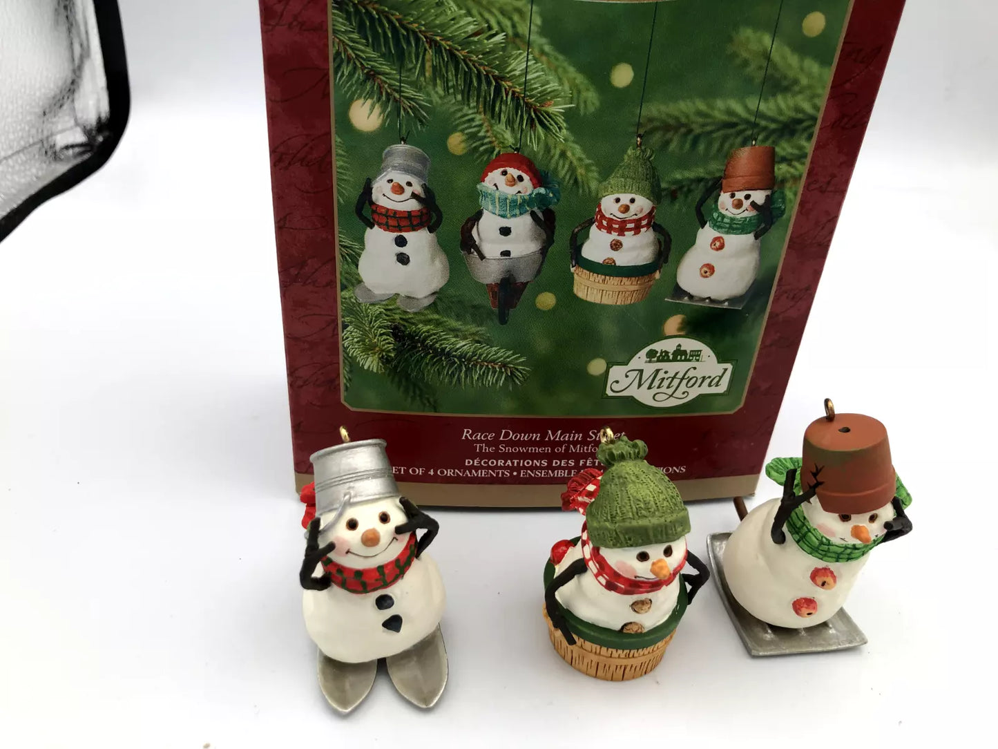 2000 Hallmark Race Down Mainstreet Snowmen of Mitford Set of 4 Missing 1 Snowman