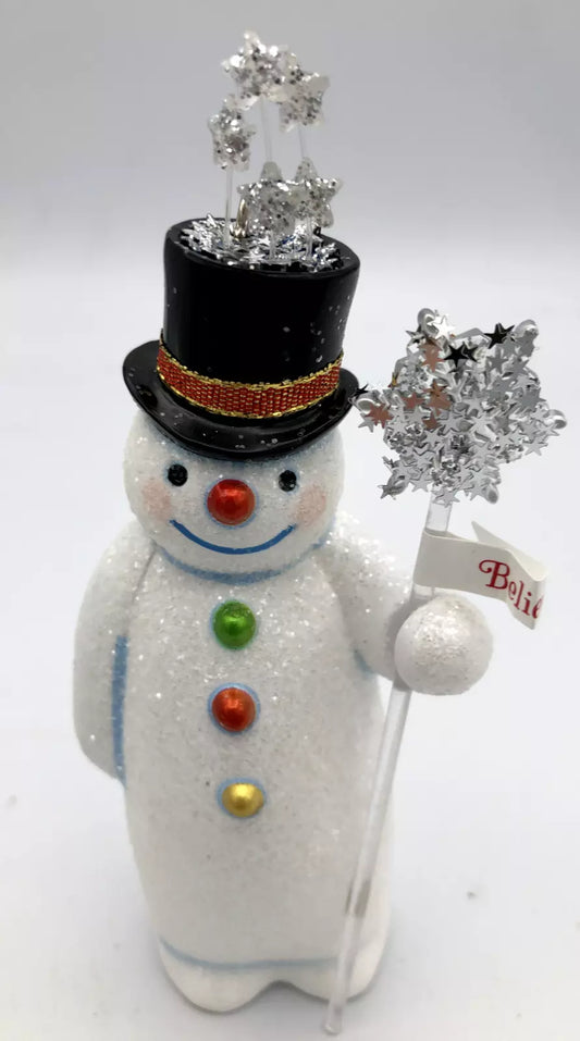 Hallmark 2009 The Magical Snowman Believe Keepsake Collectible Ornament Glitter