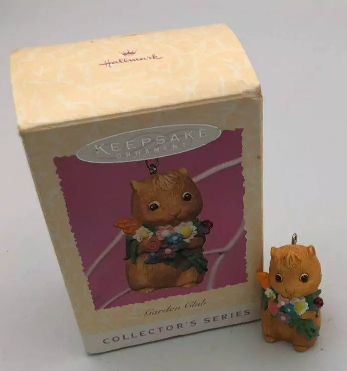 Hallmark Keepsake Garden Club Squirrel Ornament Flowers Bouquet #3 Series