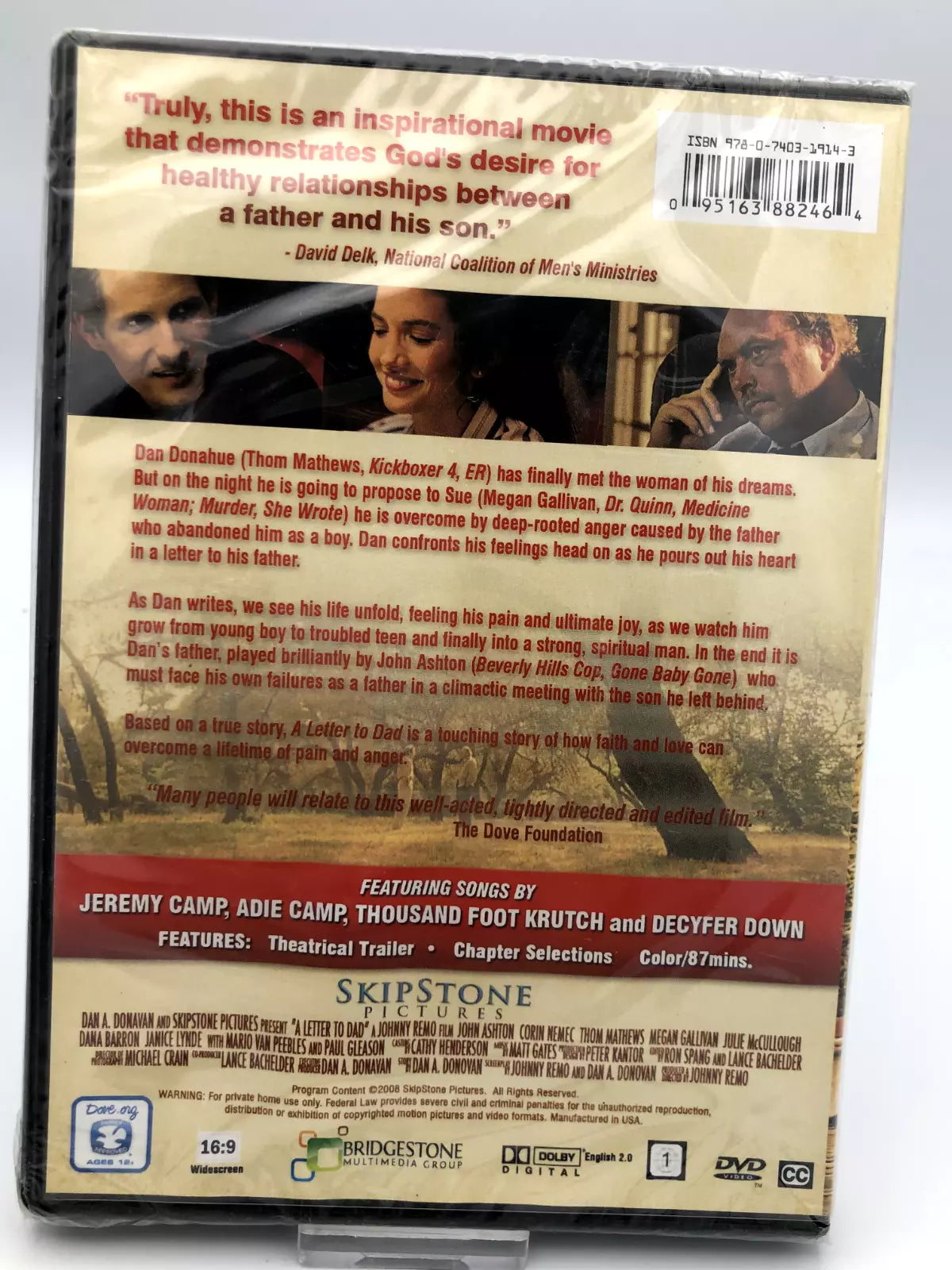 A Letter To Dad DVD Featuring Songs by Jeremy Camp, Adie Camp, and Decypher Down New Sealed