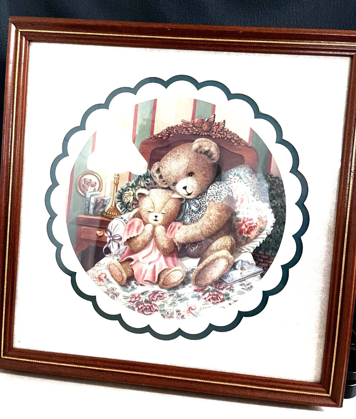 Mom and Baby Teddy Bear in Bed by Donna Richardson Home Interior Picture