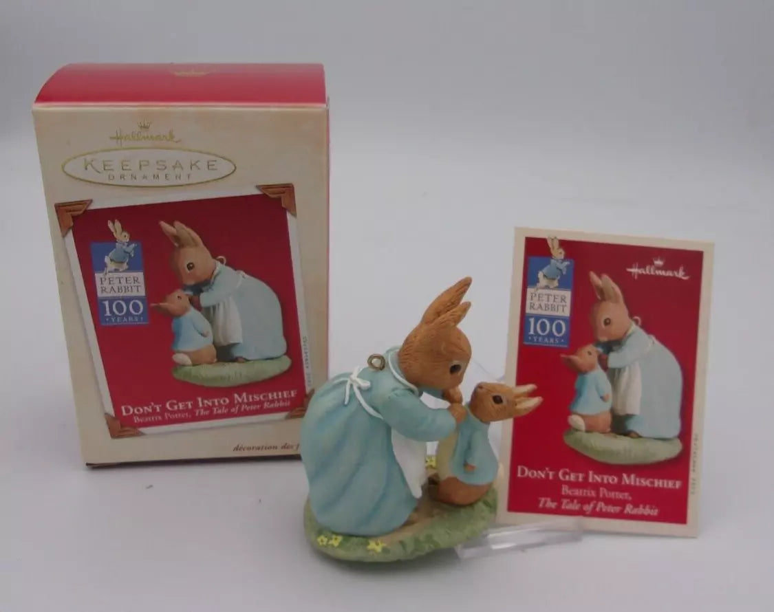 2002 Hallmark Keepsake Ornament Don't Get Into Mischief Peter Rabbit 100 Years