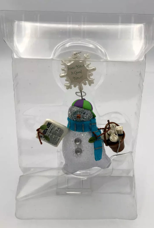 2003 Hallmark Keepsake Christmas Ornament Snowman's Land Snow News Is Good News