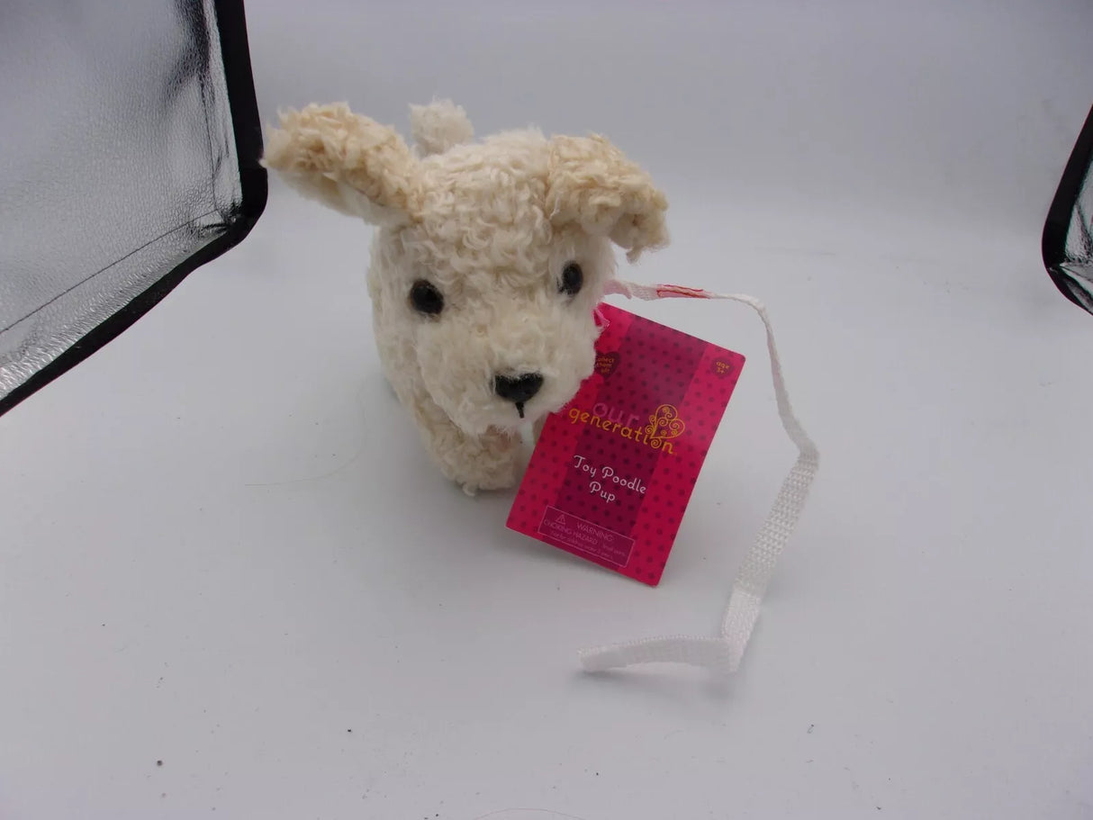 Our Generation Pet Dog Plush Animals with Collar and Leash (New) Toy Poodle Pup