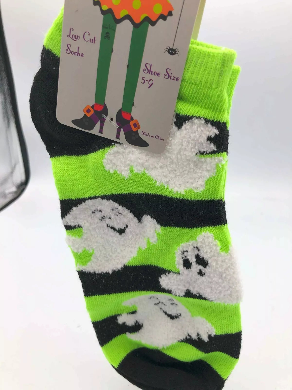 Halloween No Show & Crew Socks Size 9-11