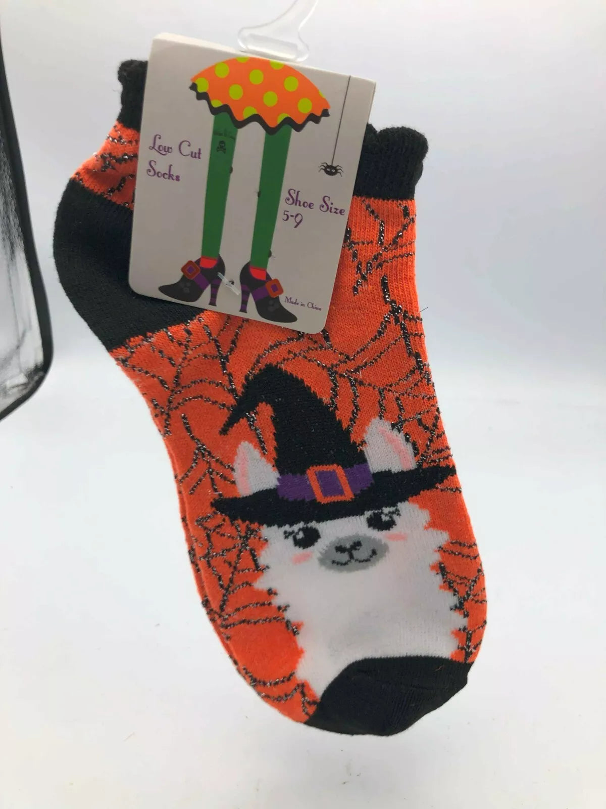 Halloween No Show & Crew Socks Size 9-11