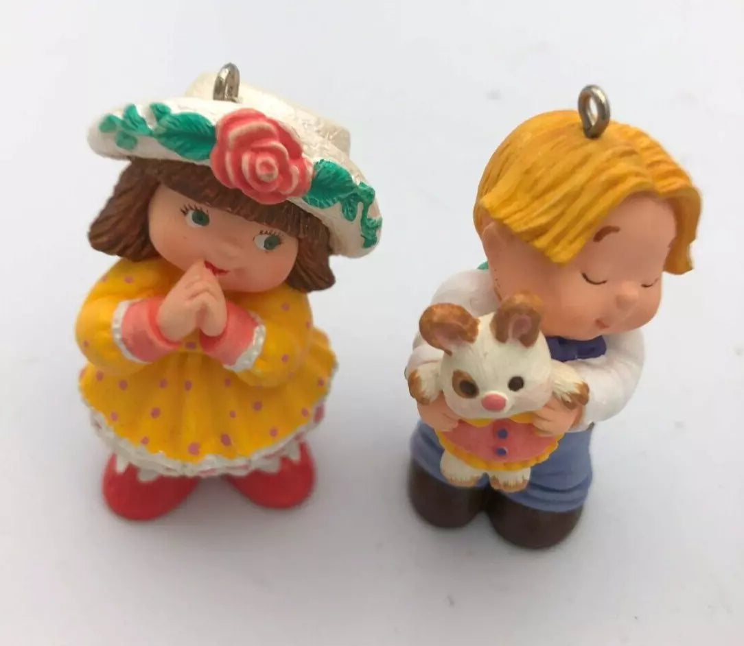 VTG HALLMARK Keepsake 1998 BASHFUL GIFT SET OF 2 CHRISTMAS ORNAMENT