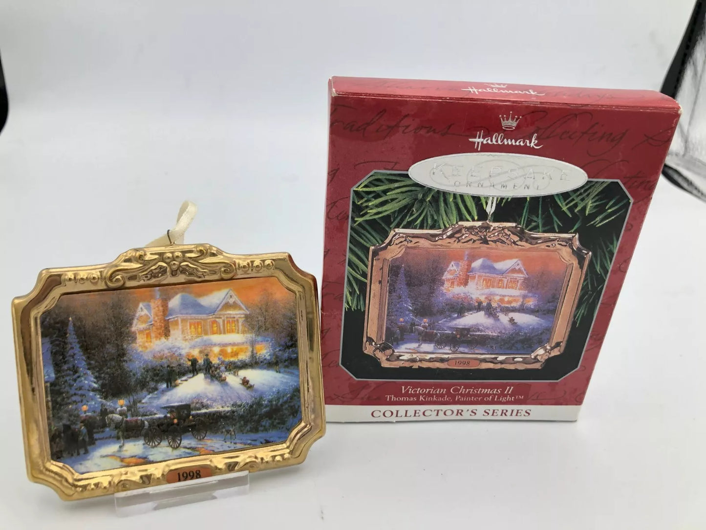 1998 Hallmark Keepsake Ceramic Ornament Victorian Christmas II, Thomas Kinkade