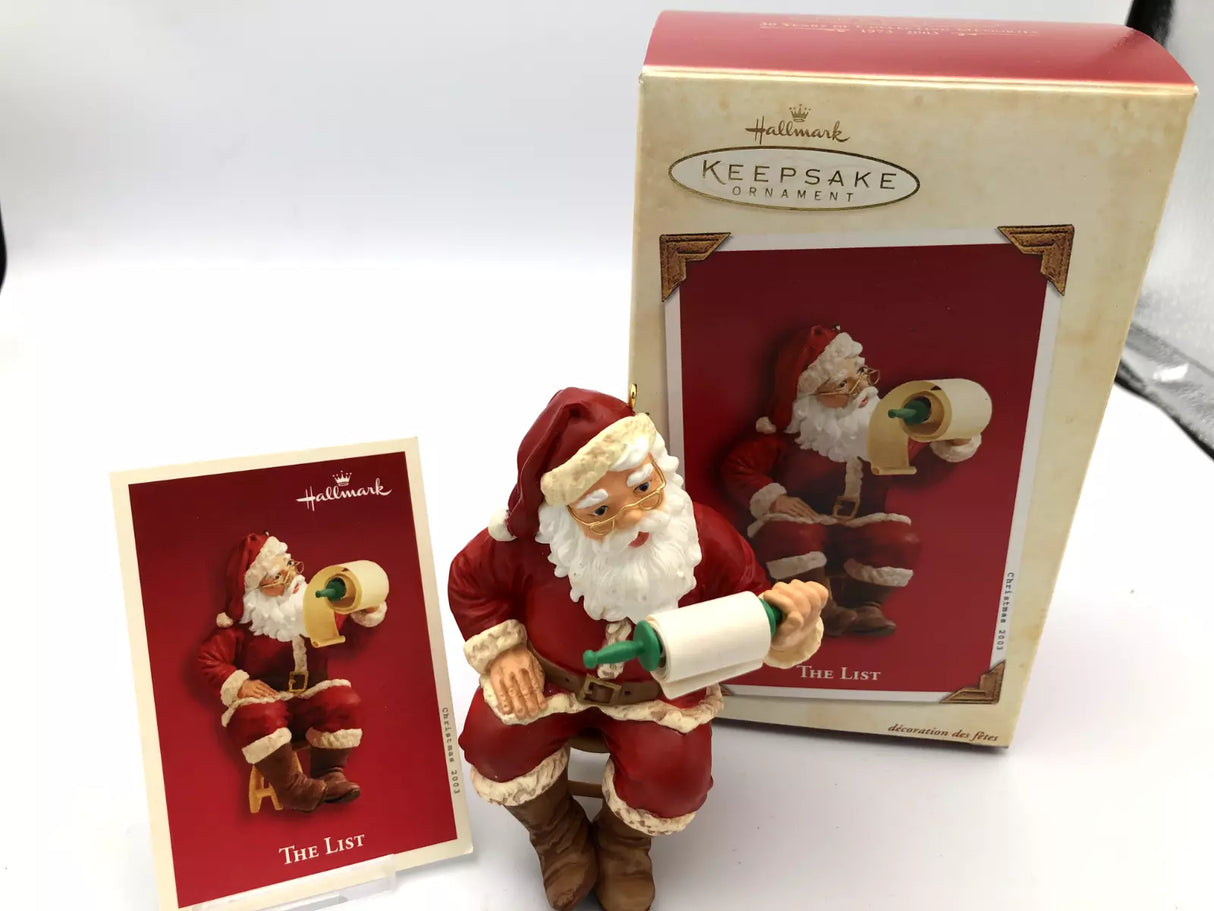 Hallmark Keepsake Ornaments The List, Dated 2003, Original Box