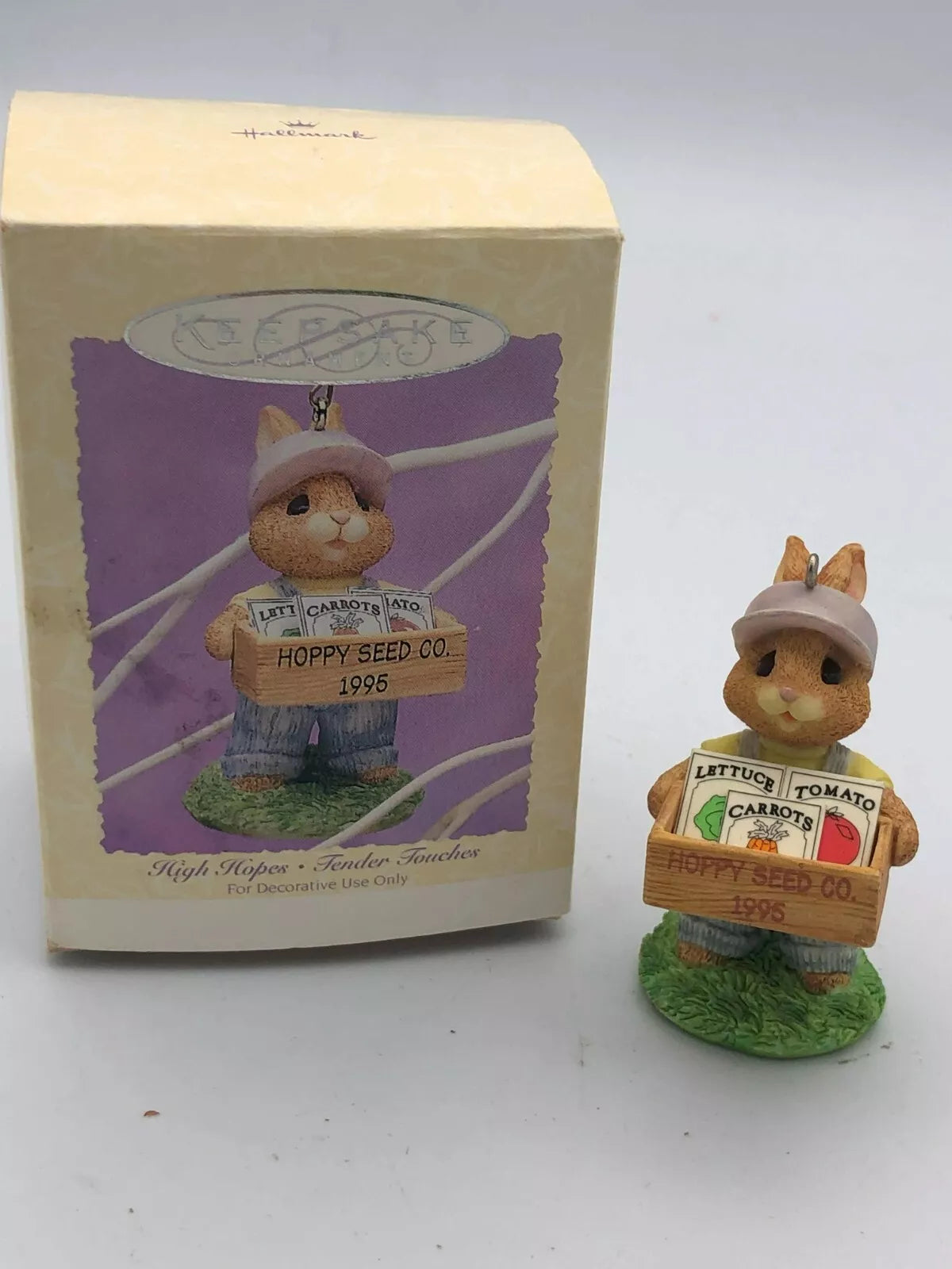 High Hopes Tender Touches Easter Spring Bunny Seeds 1995 Hallmark Ornament