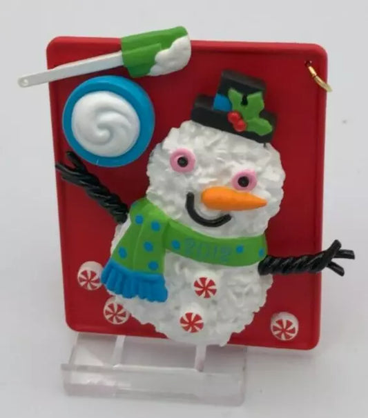 Hallmark 2012 Season's Treatings Snowman Cake Frosting Keepsake Ornament