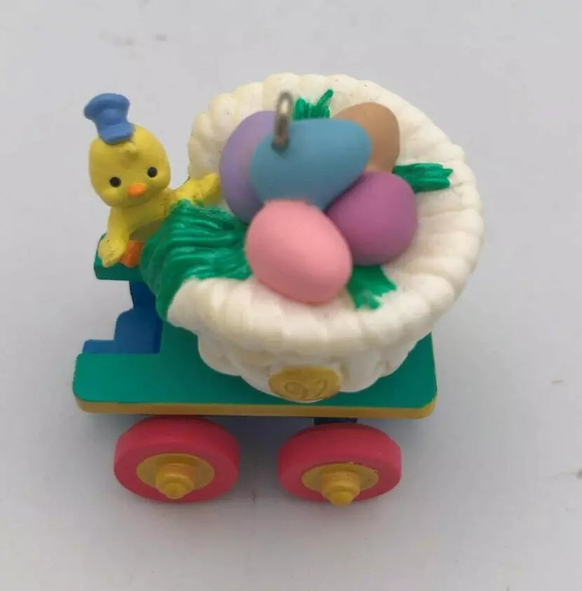 '97 Hallmark Keepsake Ornament Easter COLORFUL COAL CAR Cottontail Express~t4086