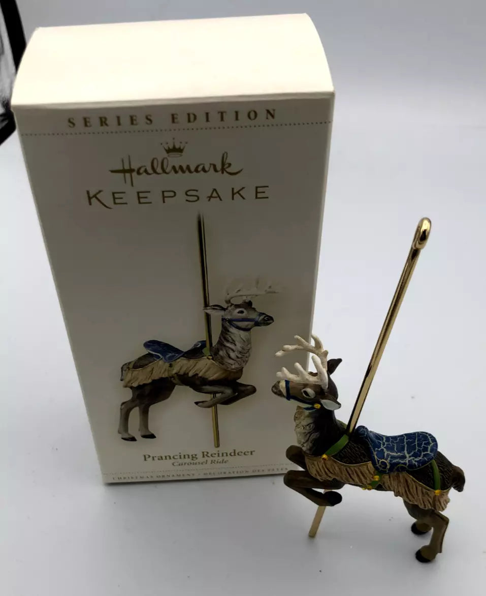 Hallmark Keepsake Christmas Ornament Prancing Reindeer  Carousel Ride 2006