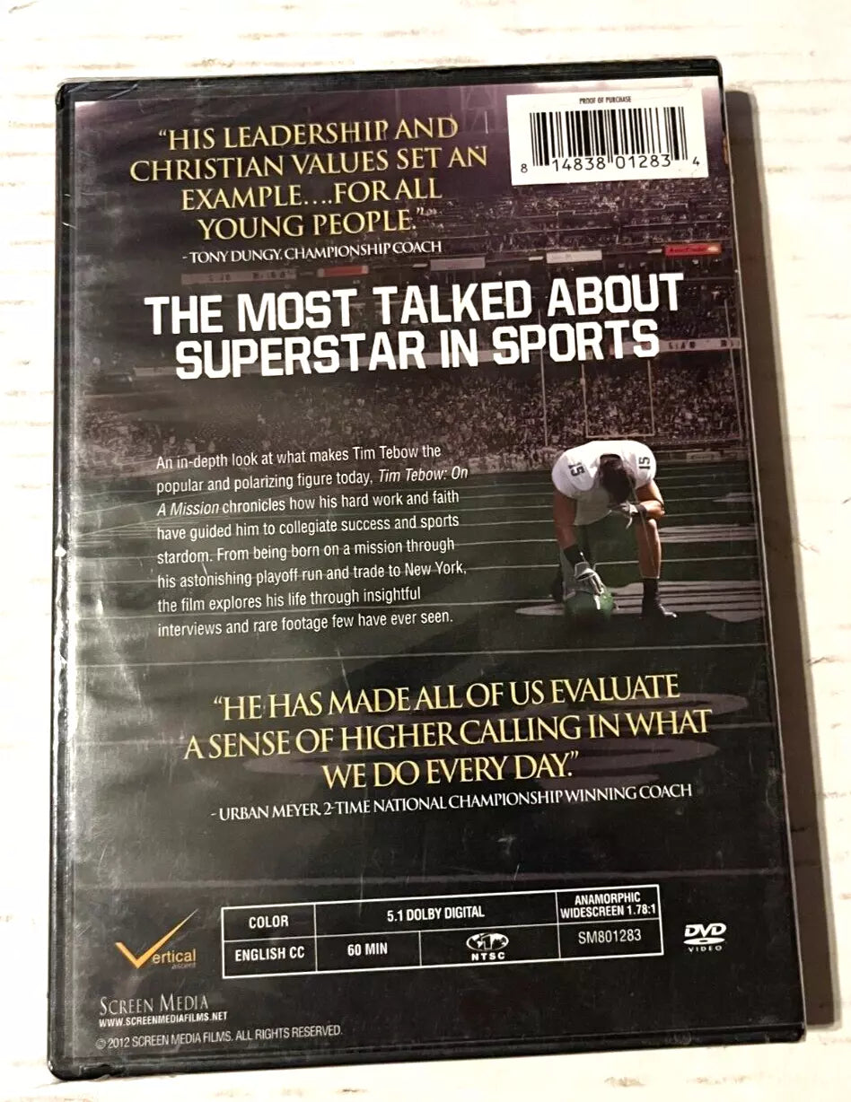 Tim Tebow  DVD His Journey Has Just Begun - WIDESCEEN New Sealed