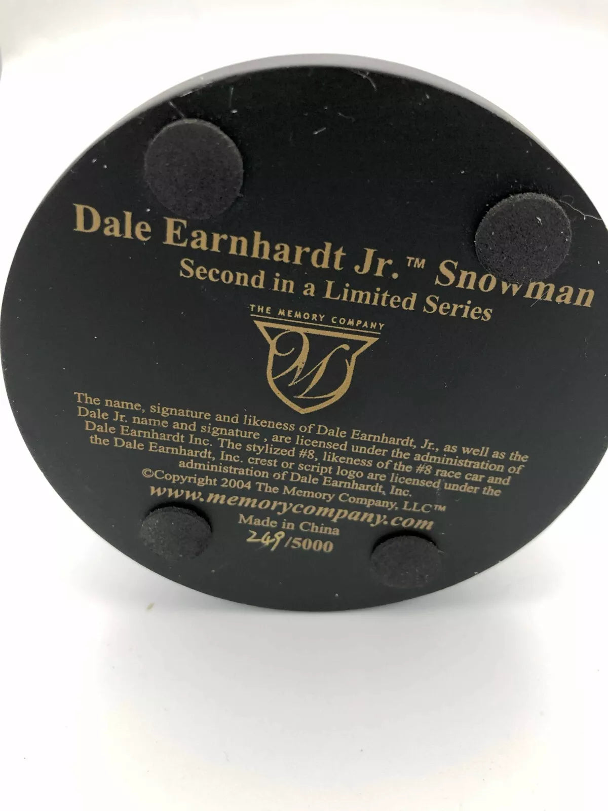 Dale Earnhardt Jr.  #8 NASCAR  SNOWMAN SNOWGLOBE  By The Memory Co.