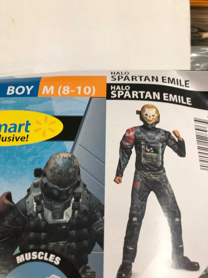 Halo SPARTAN EMILE Halloween Costume LIGHTS UP Boys Medium 8-10 NEEDS BATTERIES