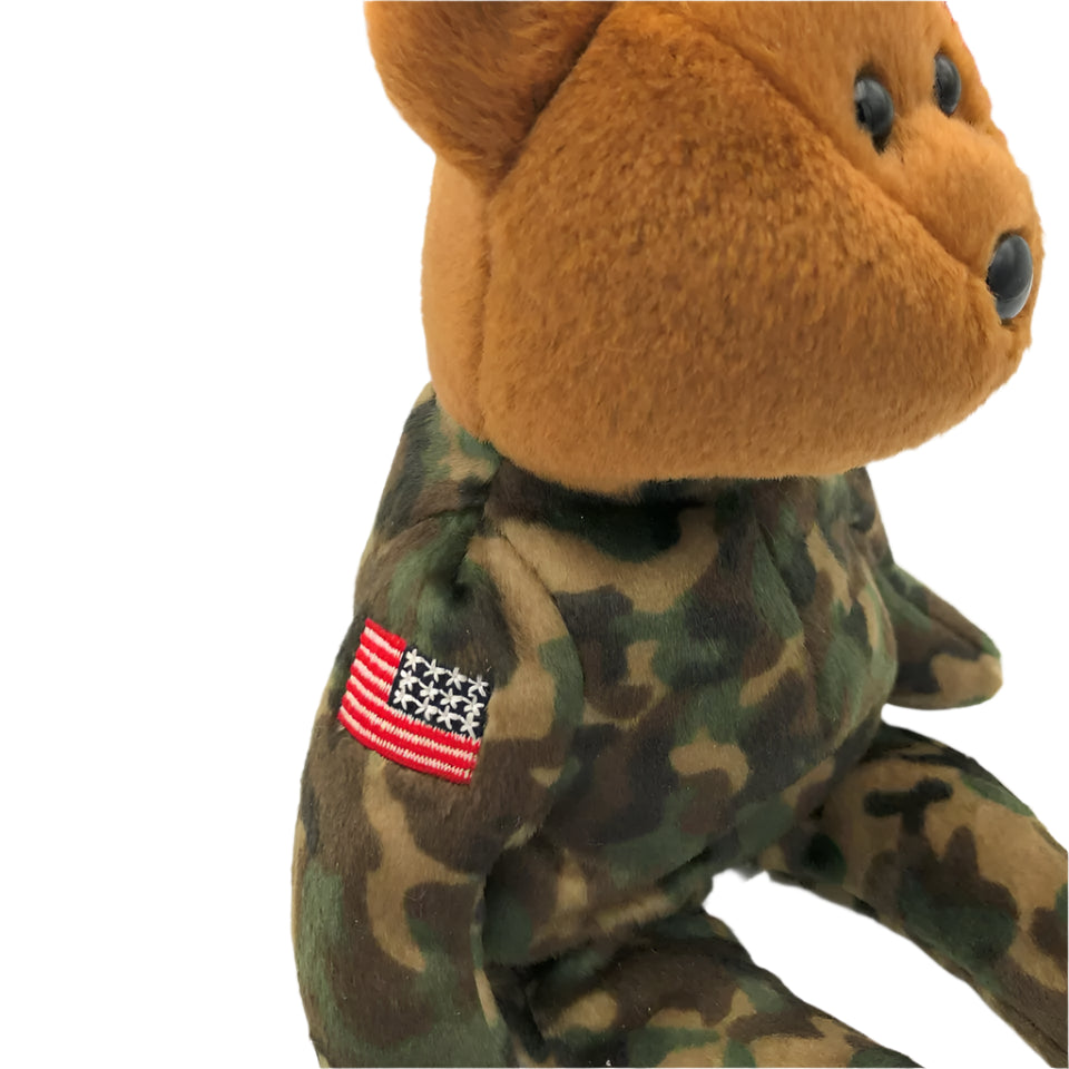 "HERO" Ty Beanie Military Brown Bear Camouflage 8" plush