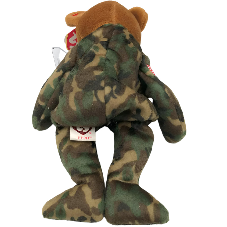 "HERO" Ty Beanie Military Brown Bear Camouflage 8" plush